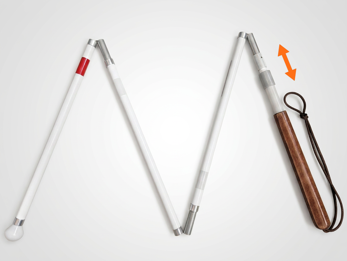 Swarovski-Blindenstock, zusammenklappbar und teleskopisch